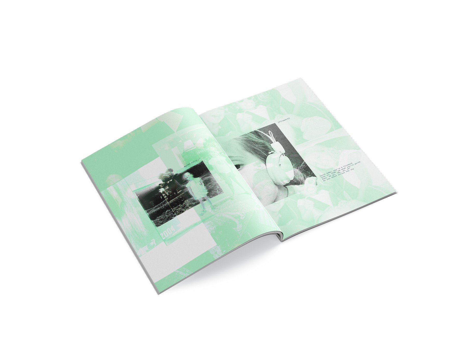 Baúl de Recuerdos fanzine spread, layered archival imagery