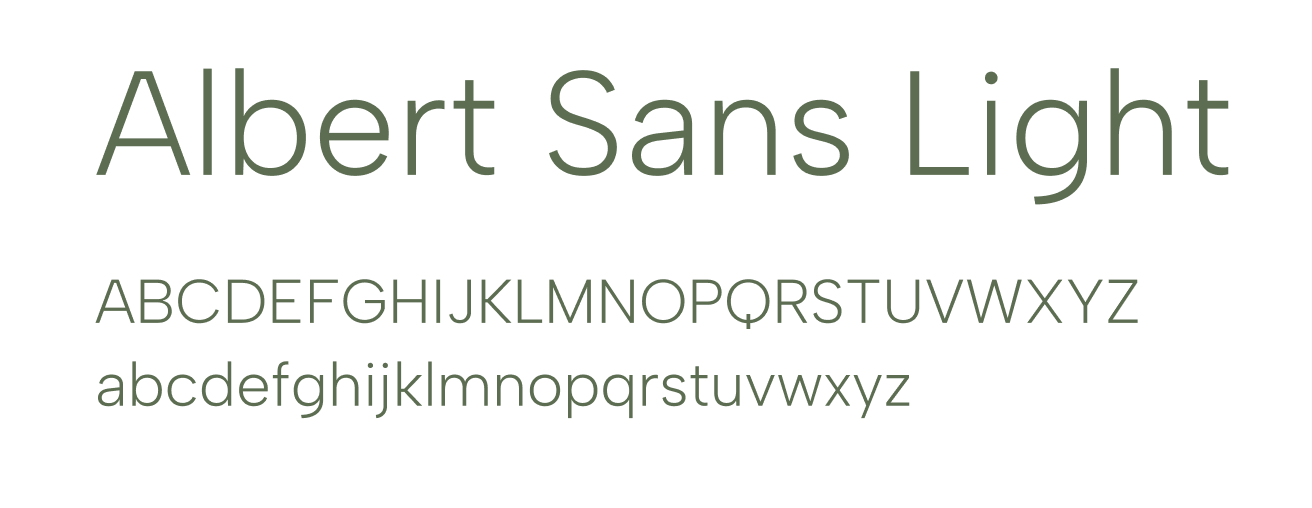 Albert Sans Light typeface specimen for Kairo